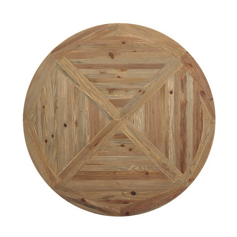 Column 59" Round Pine Wood Dining Table by Modway