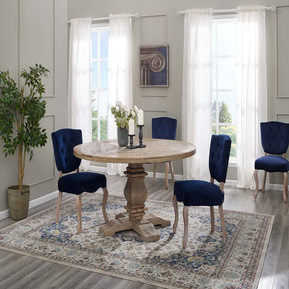 Column 59" Round Pine Wood Dining Table by Modway