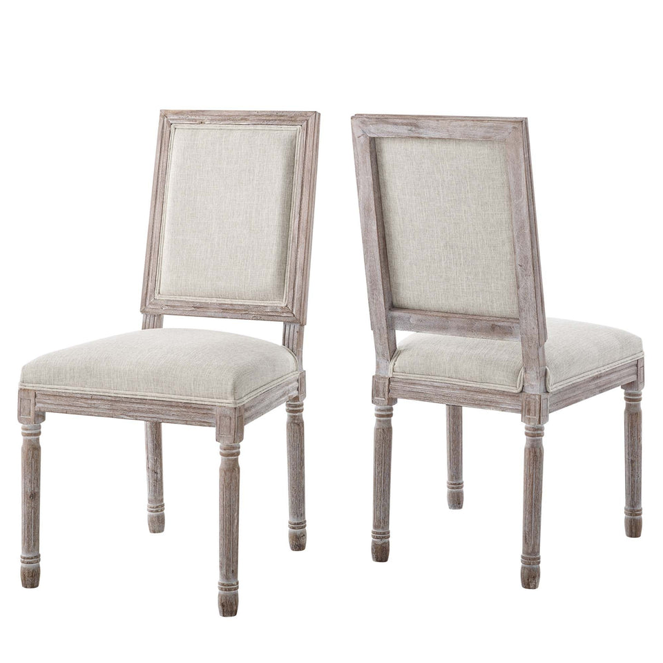 Court Upholstered Fabric Dining Side Chair Set of 2 by Modway