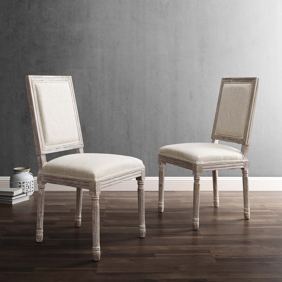 Court Upholstered Fabric Dining Side Chair Set of 2 by Modway