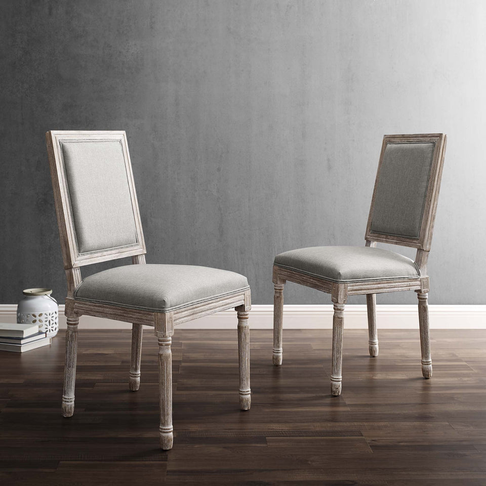 Court Upholstered Fabric Dining Side Chair Set of 2 by Modway
