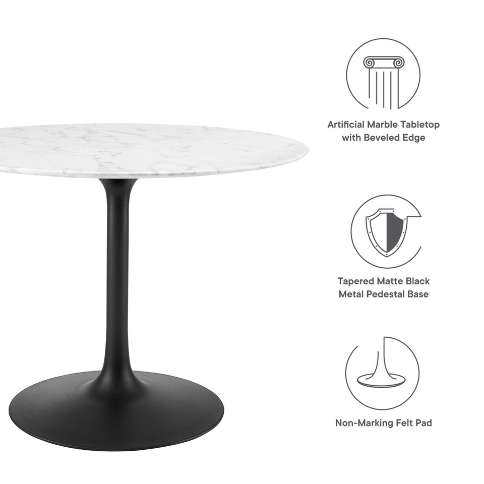 Lippa 40" Round Faux Marble Dining Table by Modway