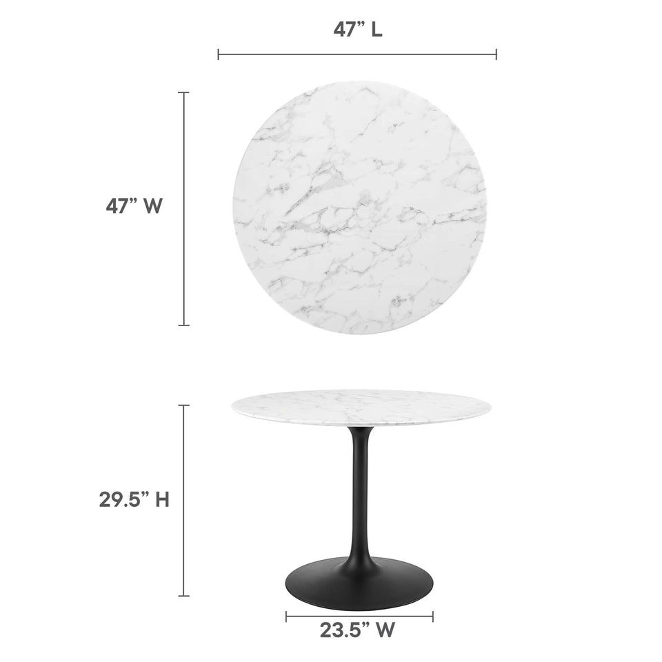 Lippa 40" Round Faux Marble Dining Table by Modway