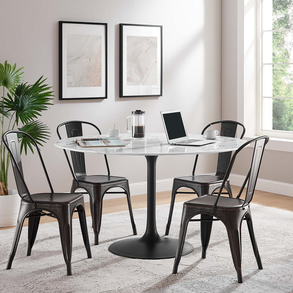 Lippa 54" Round Faux Marble Dining Table by Modway