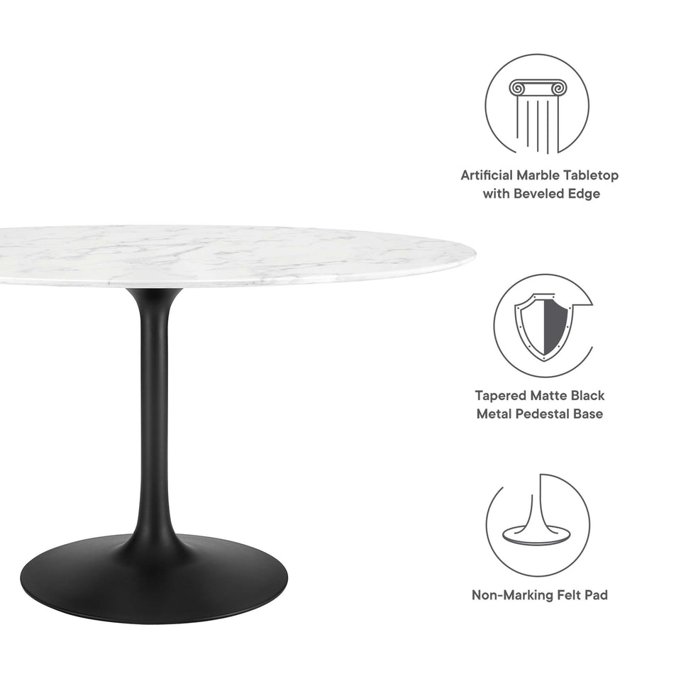 Lippa 54" Oval Faux Marble Dining Table by Modway