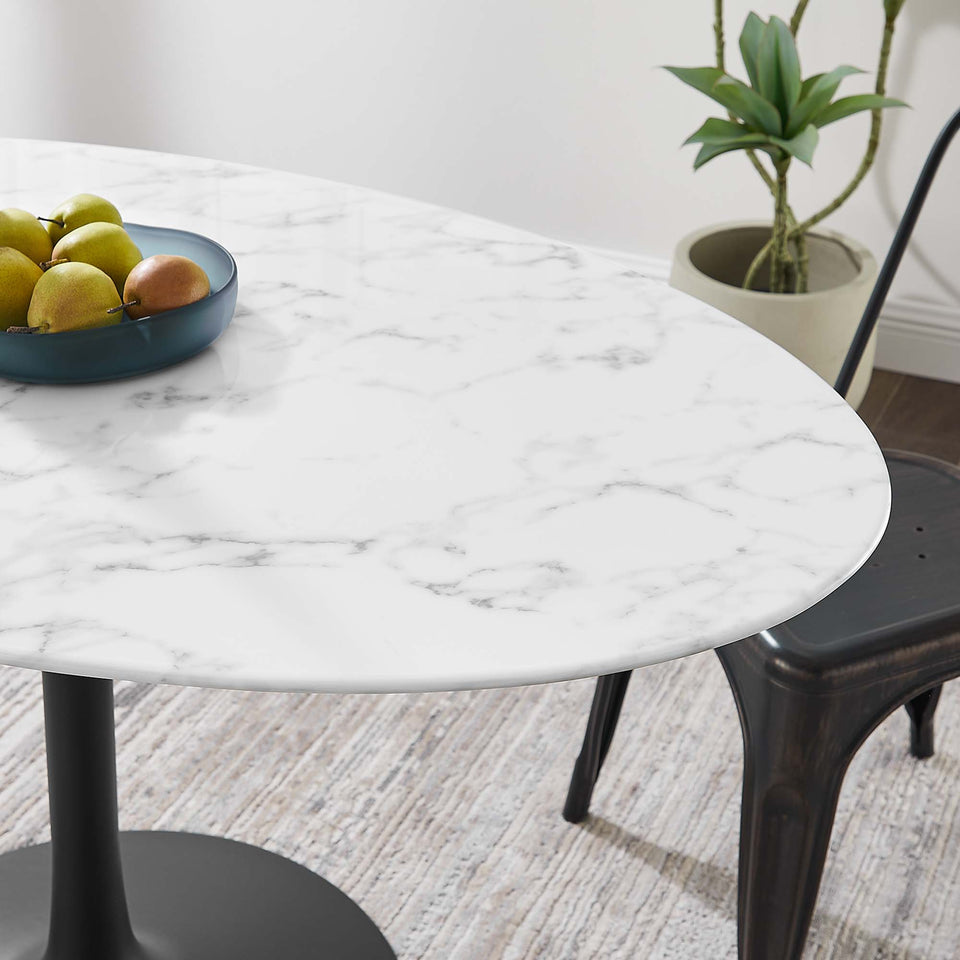 Lippa 54" Oval Faux Marble Dining Table by Modway