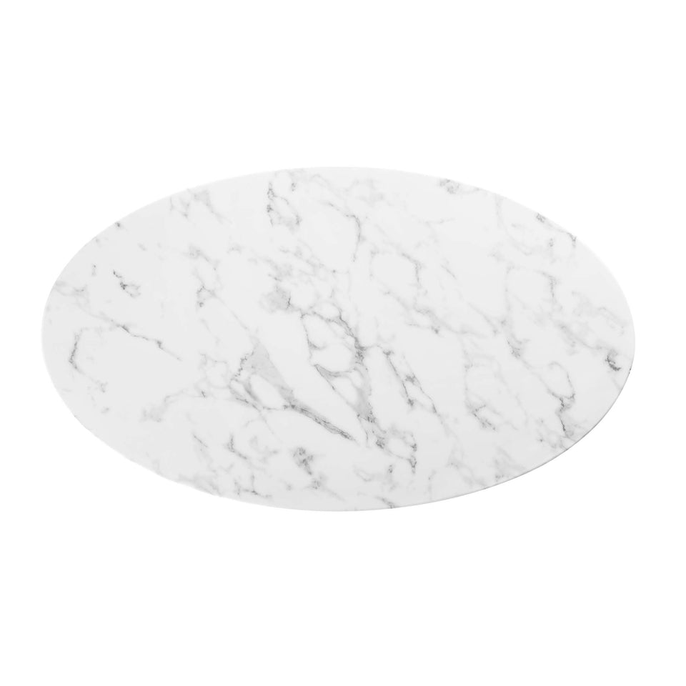 Lippa 48" Oval Faux Marble Coffee Table by Modway