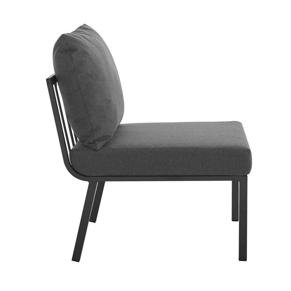 Riverside Outdoor Patio Aluminum Armless Chair by Modway