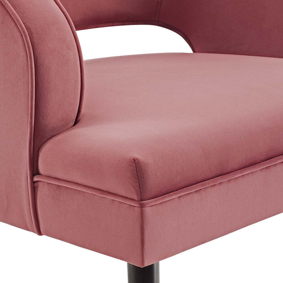 Traipse Button Tufted Open Back Performance Velvet Armchair by Modway