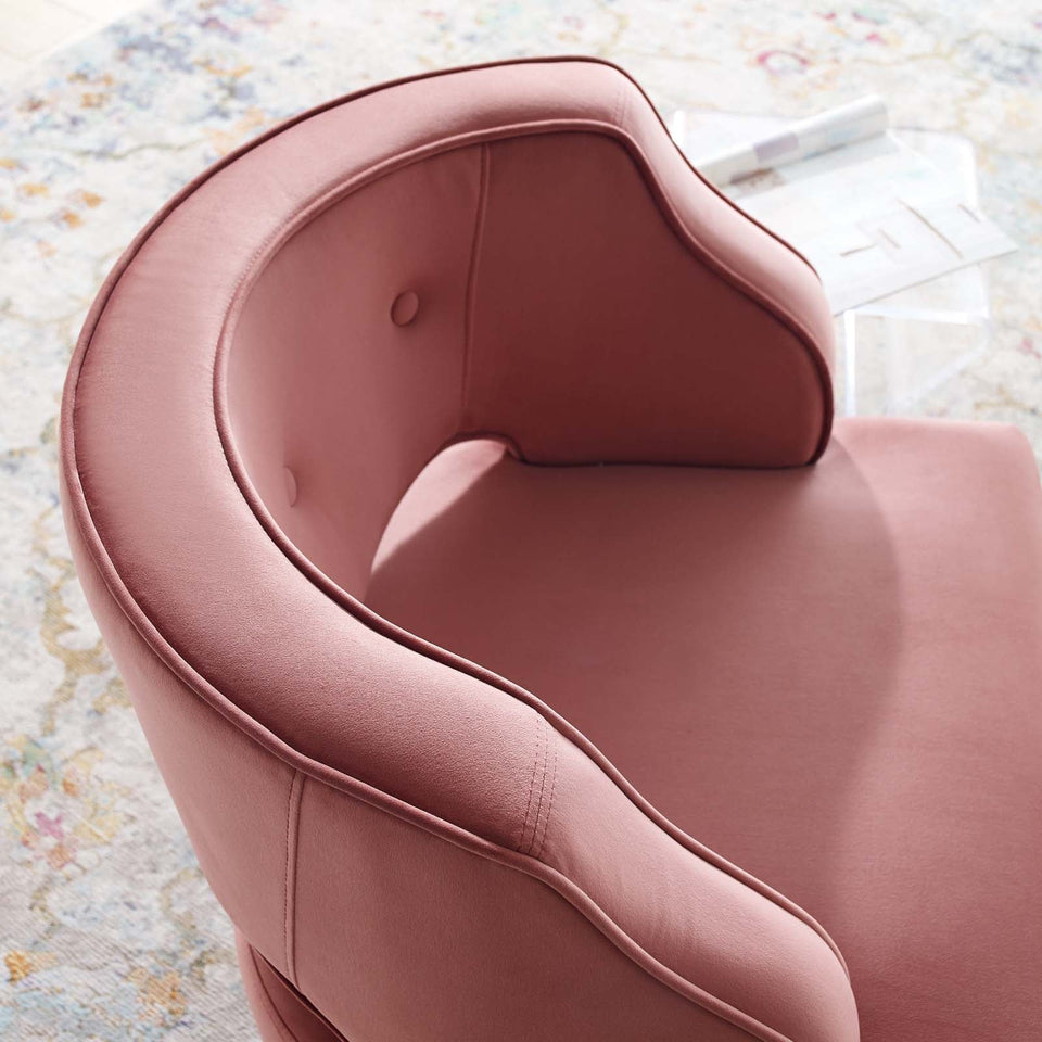 Traipse Button Tufted Open Back Performance Velvet Armchair by Modway