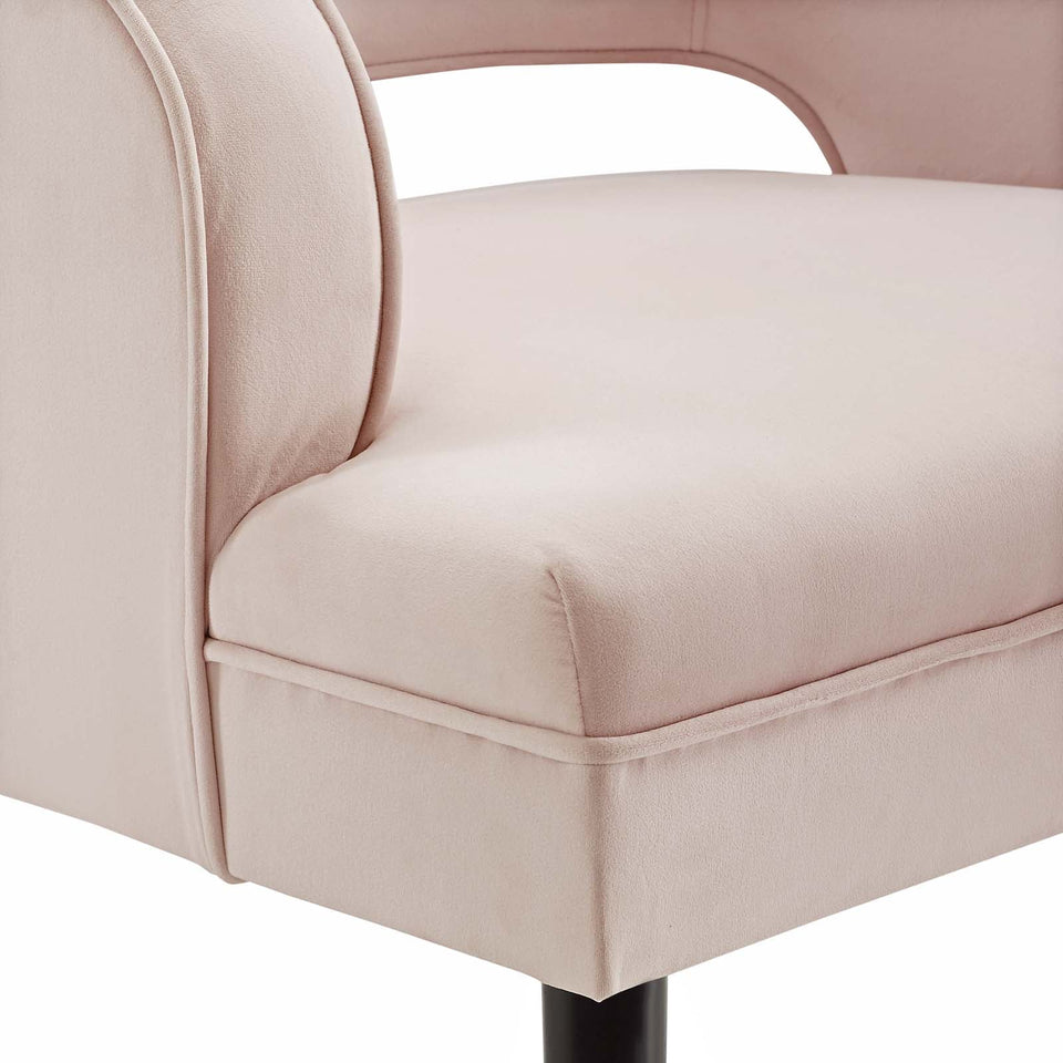 Traipse Button Tufted Open Back Performance Velvet Armchair by Modway