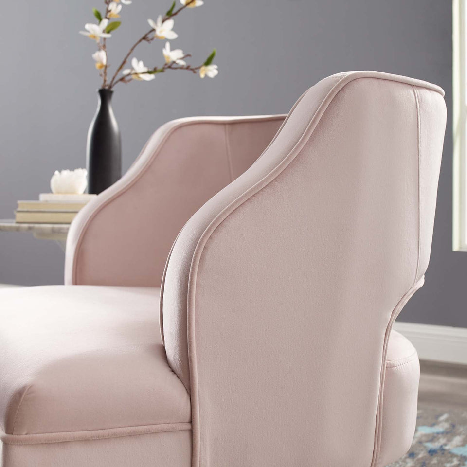 Traipse Button Tufted Open Back Performance Velvet Armchair by Modway