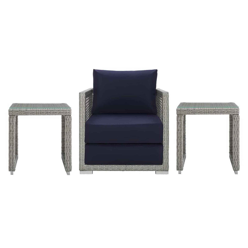 Aura 3 Piece Outdoor Patio Wicker Rattan Set by Modway