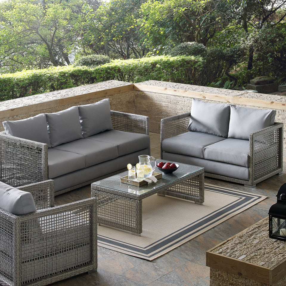 Aura 3 Piece Outdoor Patio Wicker Rattan Set by Modway
