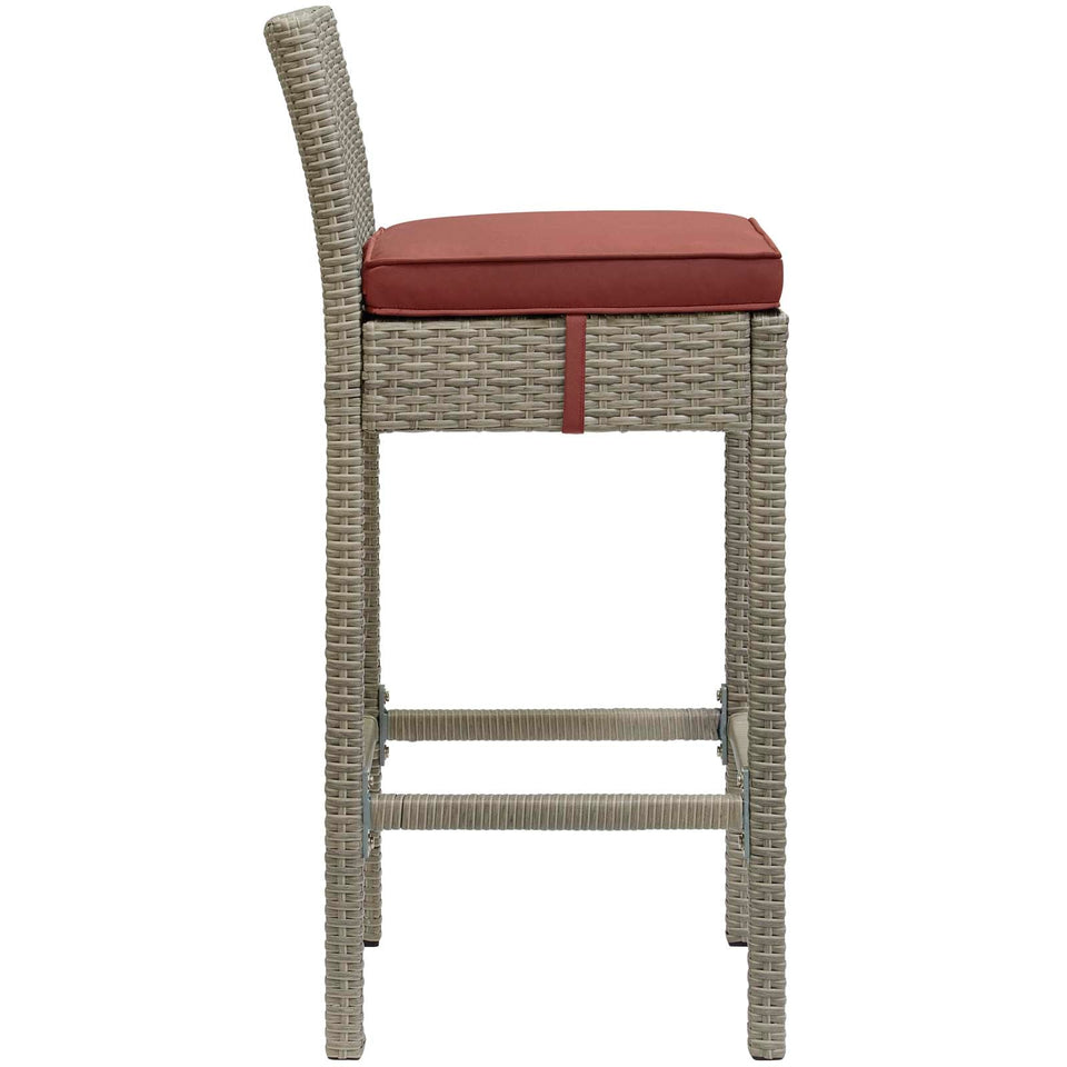 Conduit Outdoor Patio Wicker Rattan Bar Stool Set of 4 by Modway