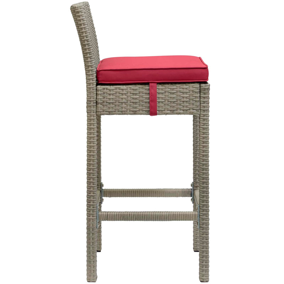 Conduit Outdoor Patio Wicker Rattan Bar Stool Set of 4 by Modway