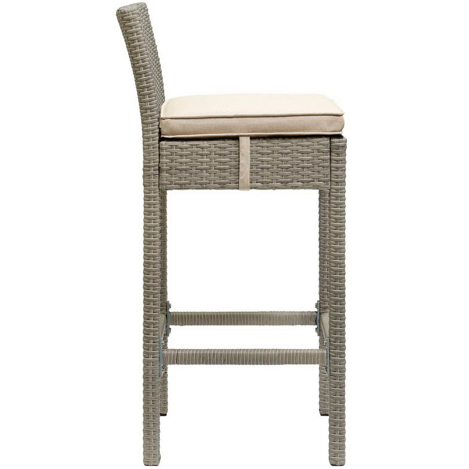 Conduit Outdoor Wicker Rattan Bar Stool Set of 2 by Modway