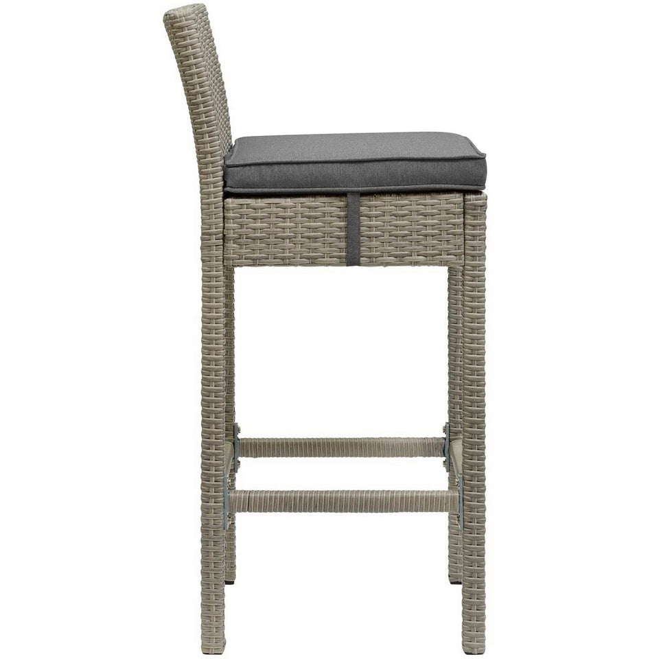 Conduit Outdoor Wicker Rattan Bar Stool Set of 2 by Modway