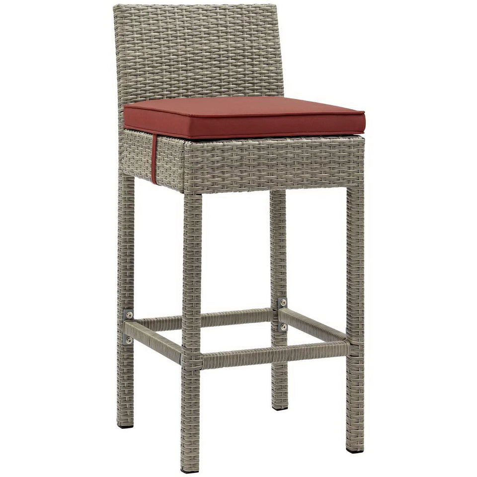 Conduit Outdoor Wicker Rattan Bar Stool Set of 2 by Modway