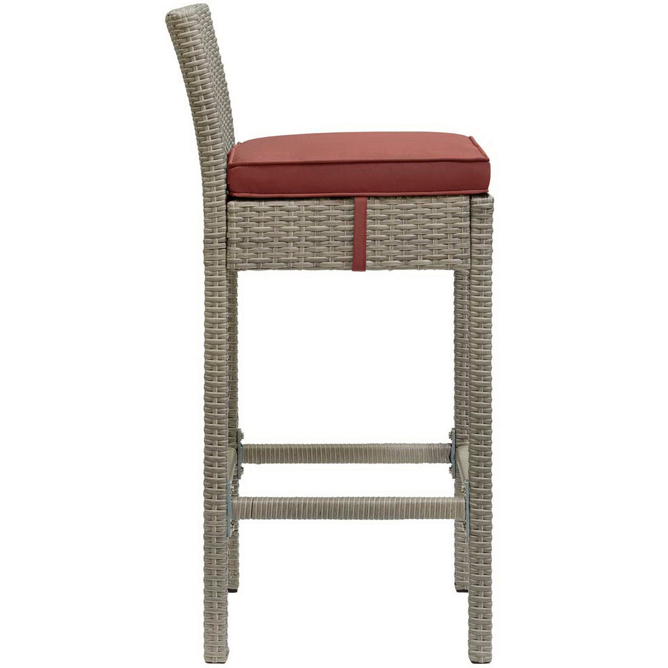 Conduit Outdoor Wicker Rattan Bar Stool Set of 2 by Modway