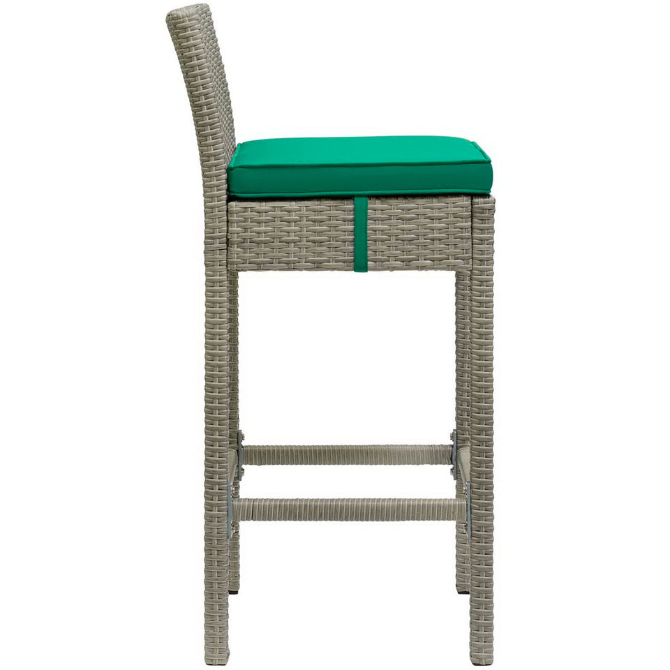 Conduit Outdoor Wicker Rattan Bar Stool Set of 2 by Modway