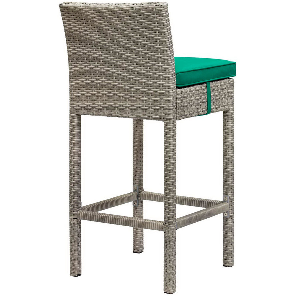 Conduit Outdoor Wicker Rattan Bar Stool Set of 2 by Modway