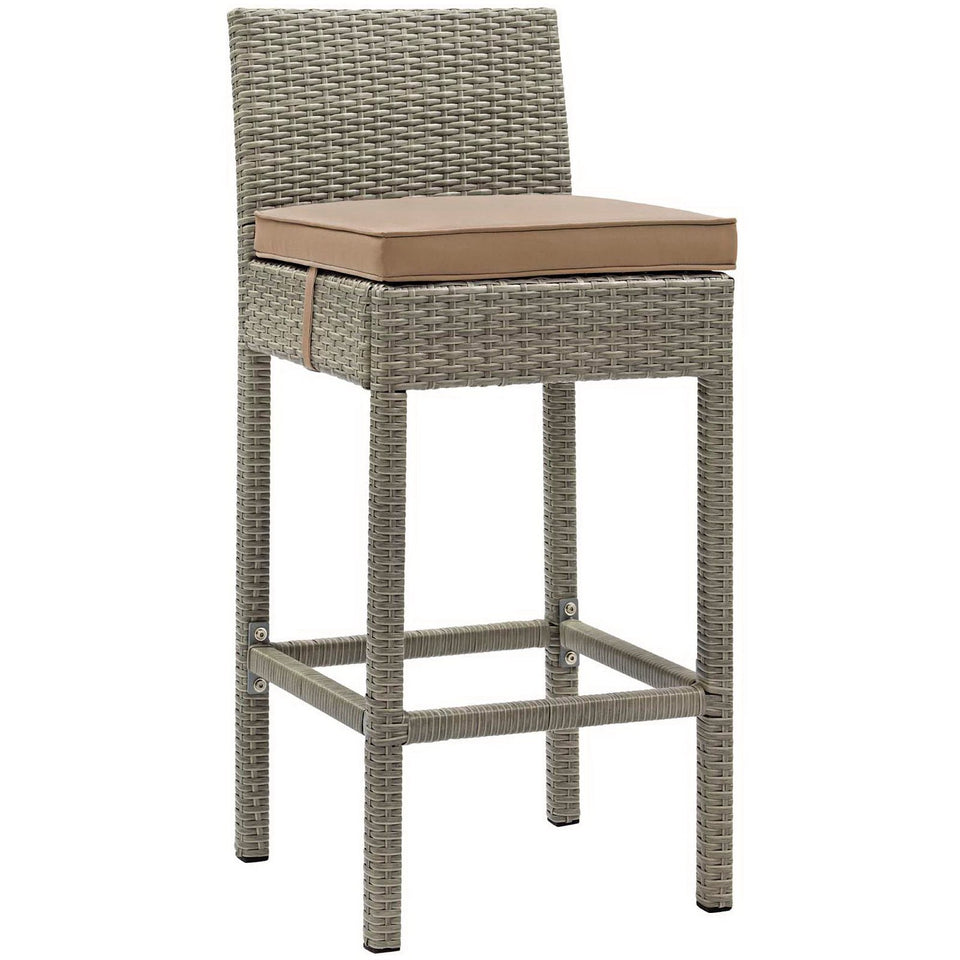 Conduit Outdoor Wicker Rattan Bar Stool Set of 2 by Modway