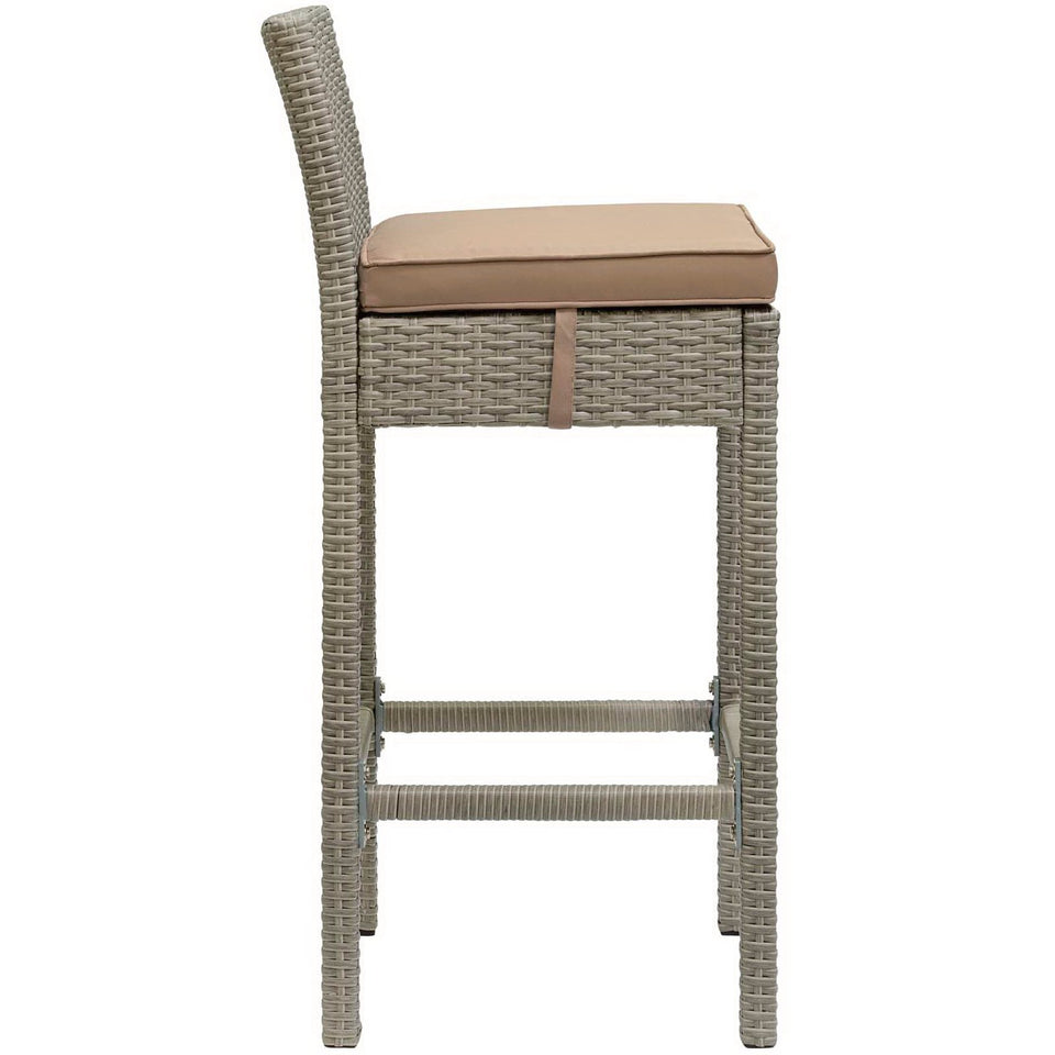 Conduit Outdoor Wicker Rattan Bar Stool Set of 2 by Modway