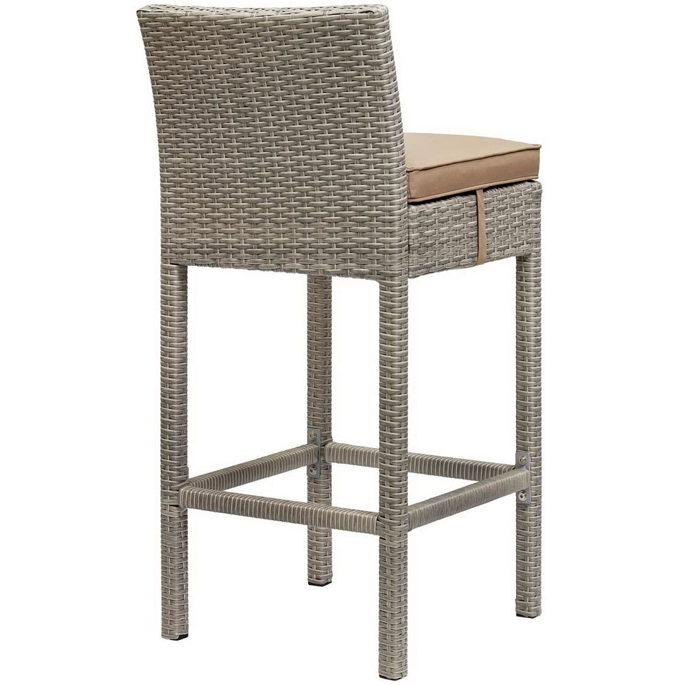 Conduit Outdoor Wicker Rattan Bar Stool Set of 2 by Modway