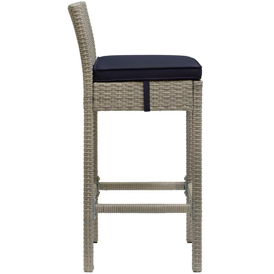 Conduit Outdoor Wicker Rattan Bar Stool Set of 2 by Modway
