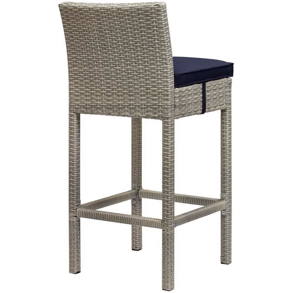 Conduit Outdoor Wicker Rattan Bar Stool Set of 2 by Modway