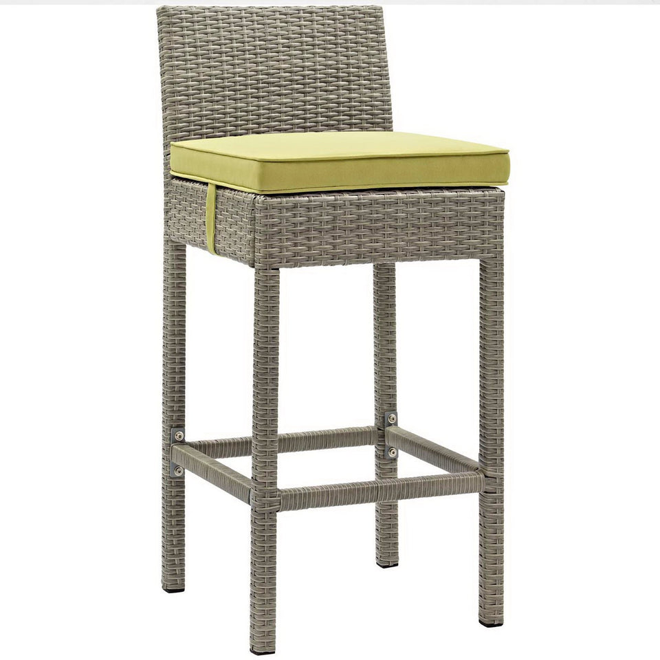 Conduit Outdoor Wicker Rattan Bar Stool Set of 2 by Modway