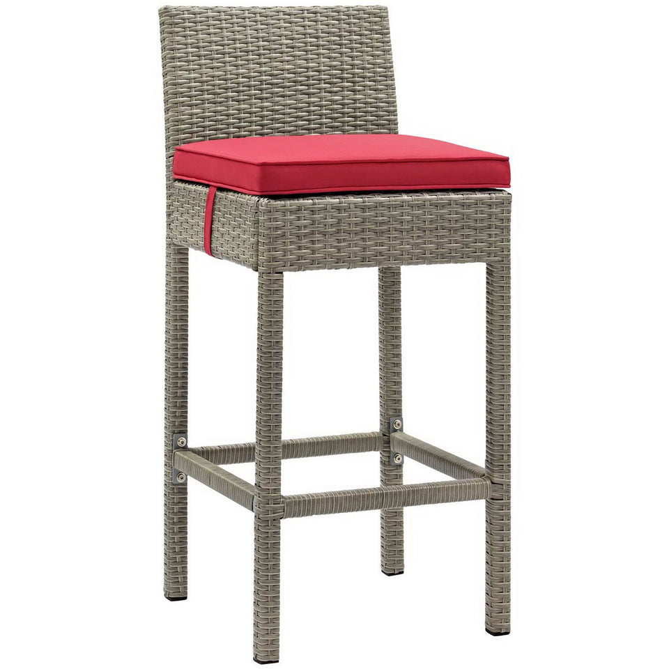 Conduit Outdoor Wicker Rattan Bar Stool Set of 2 by Modway