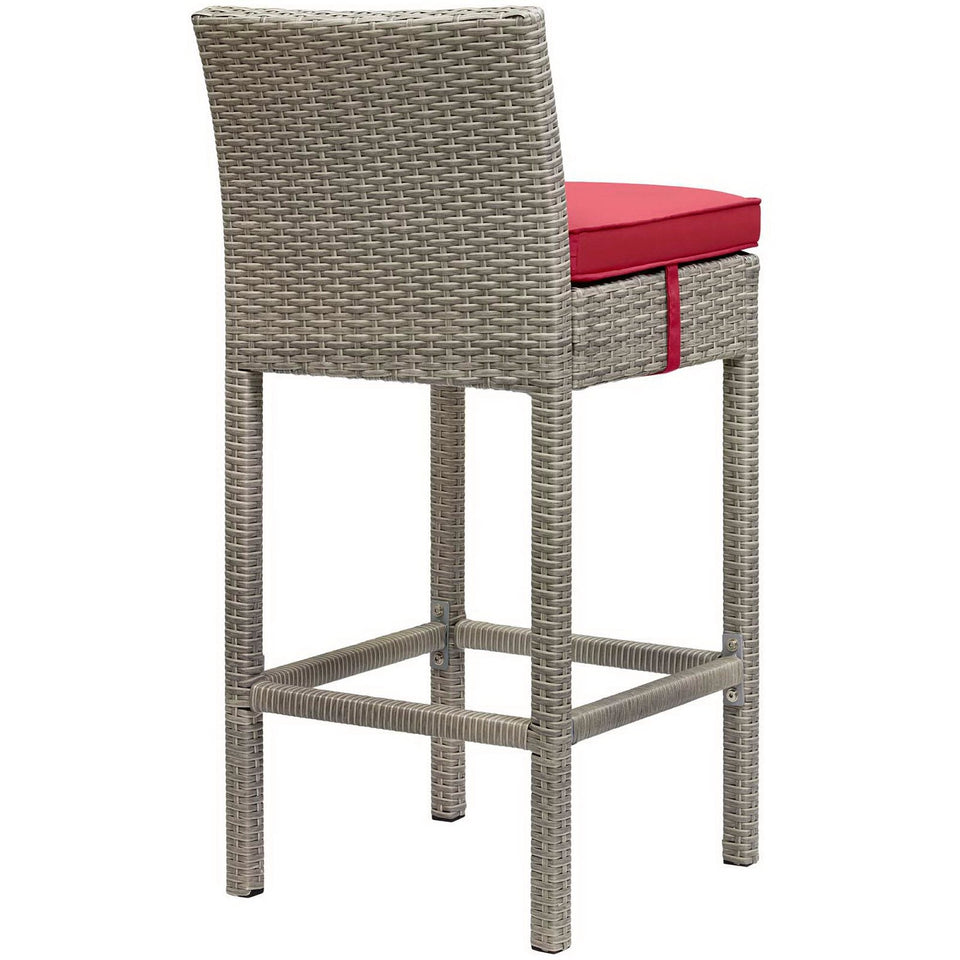 Conduit Outdoor Wicker Rattan Bar Stool Set of 2 by Modway