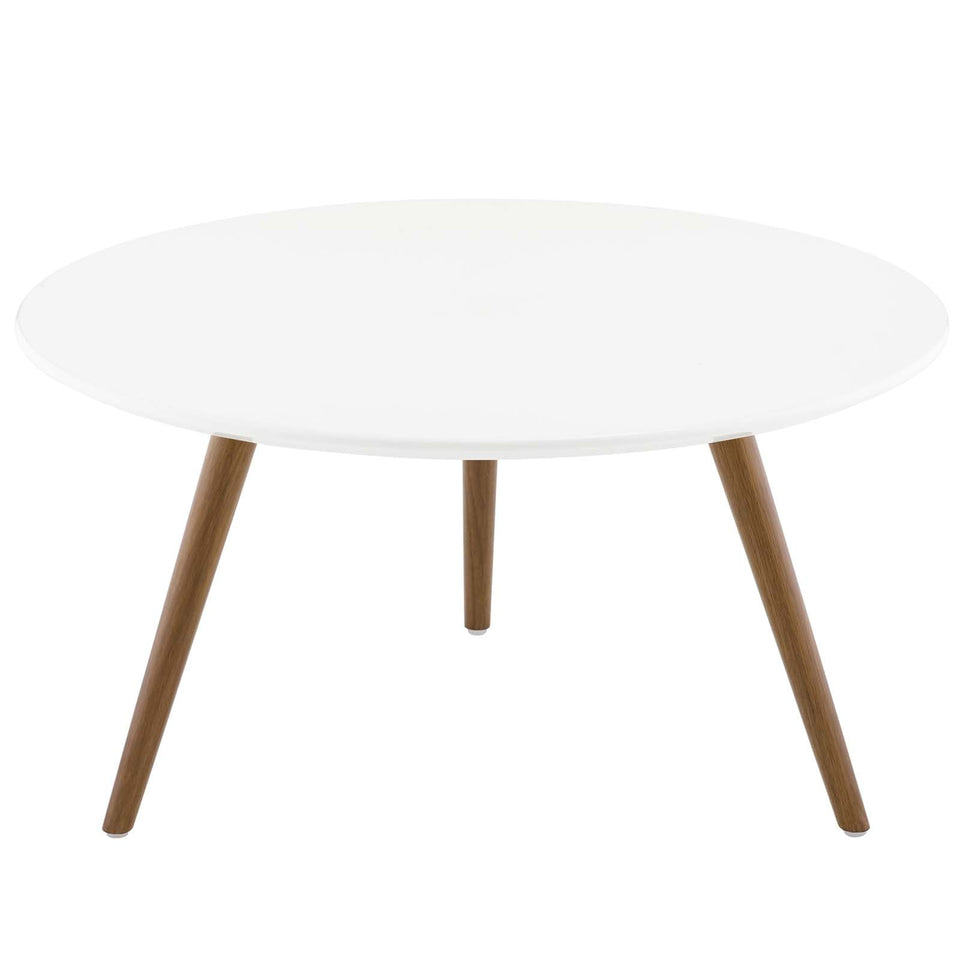 Lippa Round Wood Coffee Table with Tripod Base by Modway