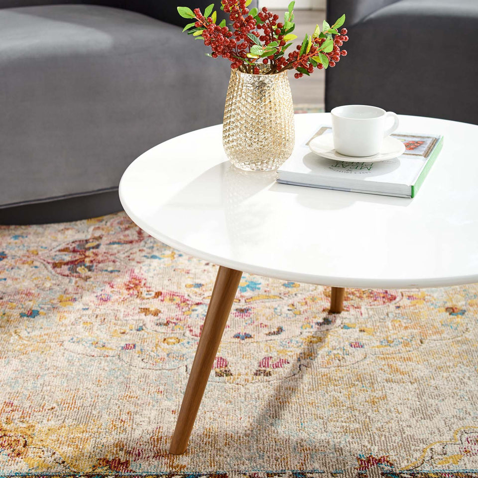 Lippa Round Wood Coffee Table with Tripod Base by Modway