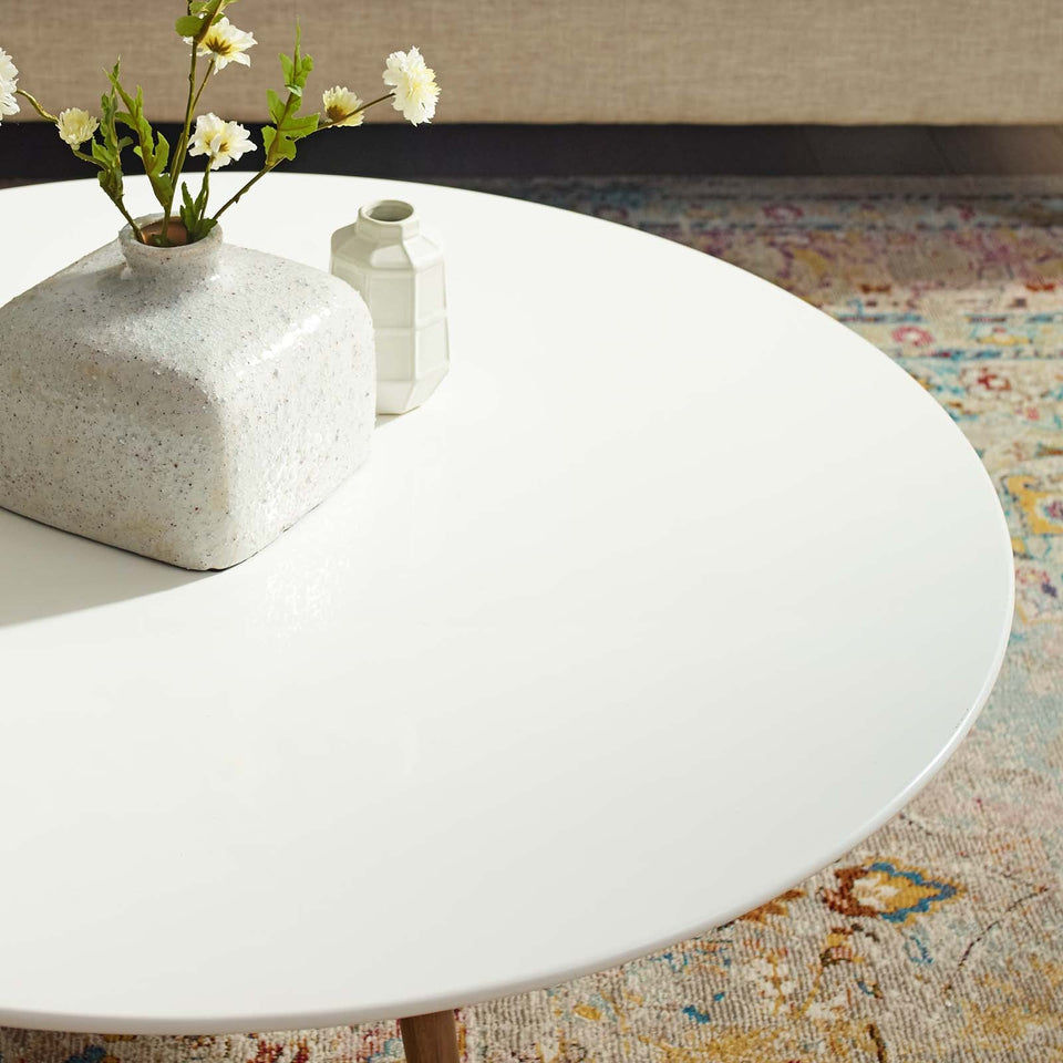 Lippa Round Wood Coffee Table with Tripod Base by Modway