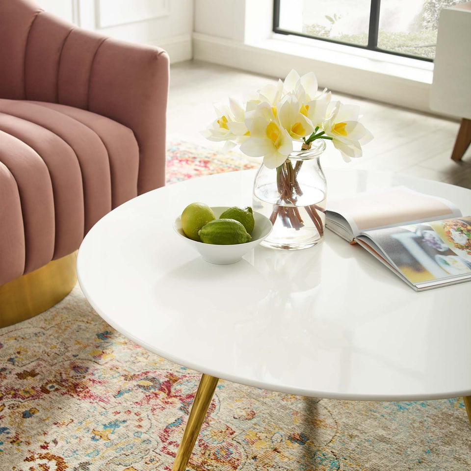 Lippa Round Wood Coffee Table with Tripod Base by Modway