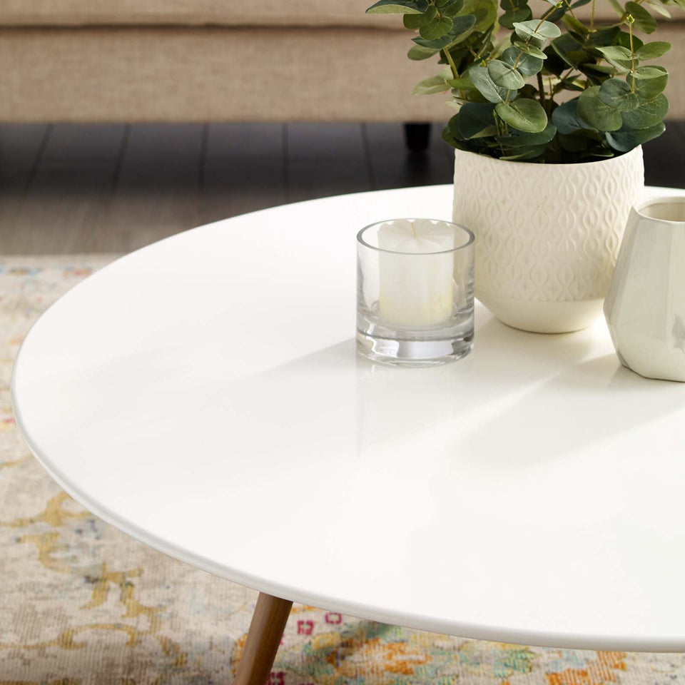 Lippa Round Wood Coffee Table with Tripod Base by Modway