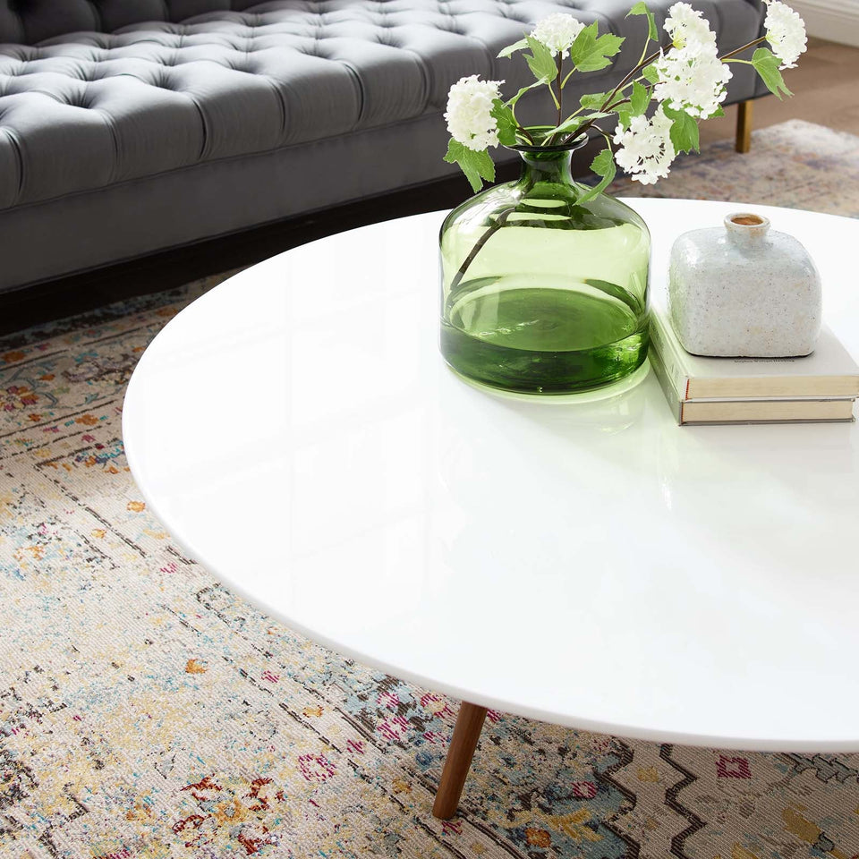 Lippa Round Wood Coffee Table with Tripod Base by Modway