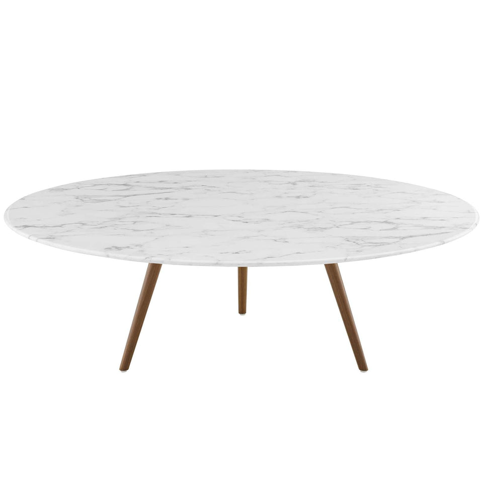 Lippa Round Artificial Marble Coffee Table with Tripod Base by Modway