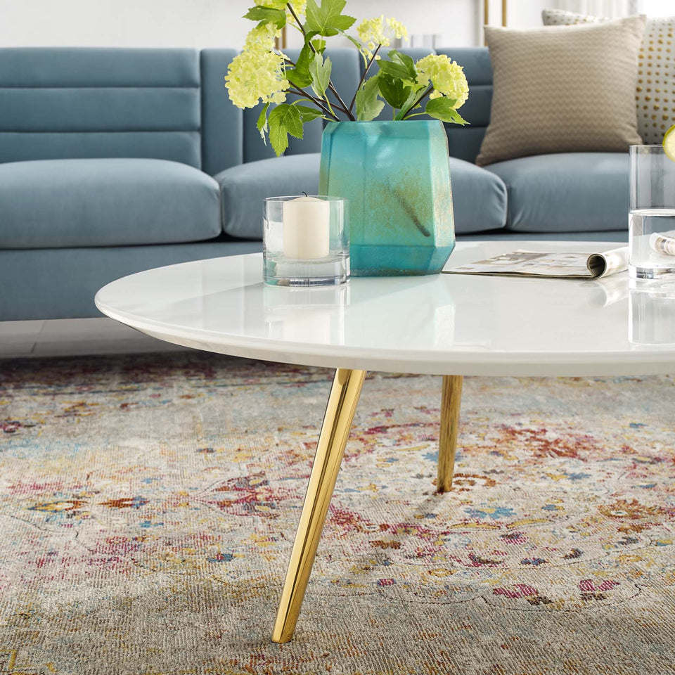 Lippa Round Wood Coffee Table with Tripod Base by Modway