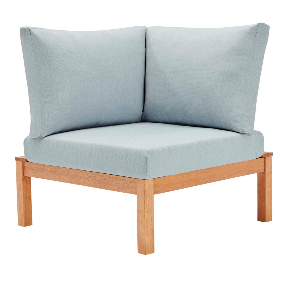 Freeport Karri Wood Sectional Sofa Outdoor Patio Corner Chair by Modway