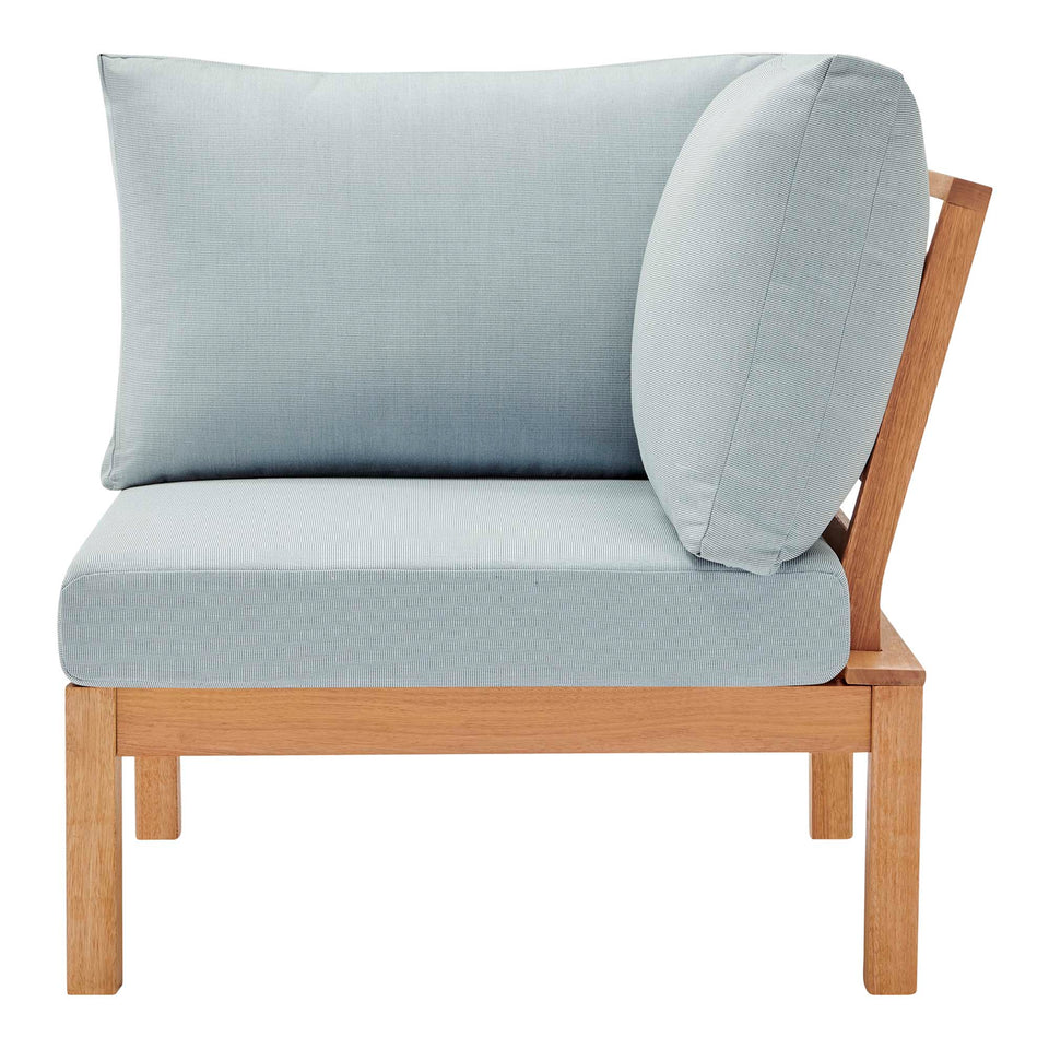 Freeport Karri Wood Sectional Sofa Outdoor Patio Corner Chair by Modway