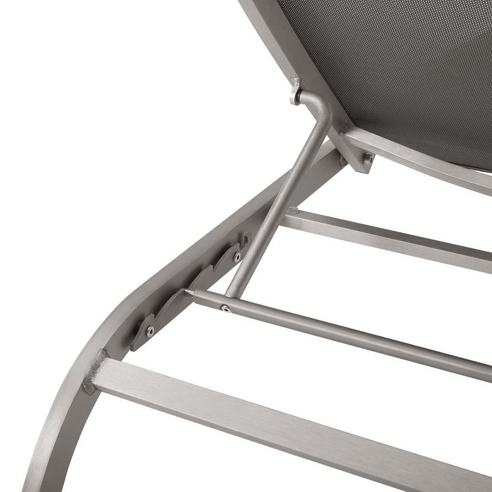 Savannah Mesh Chaise Outdoor Patio Aluminum Lounge Chair by Modway