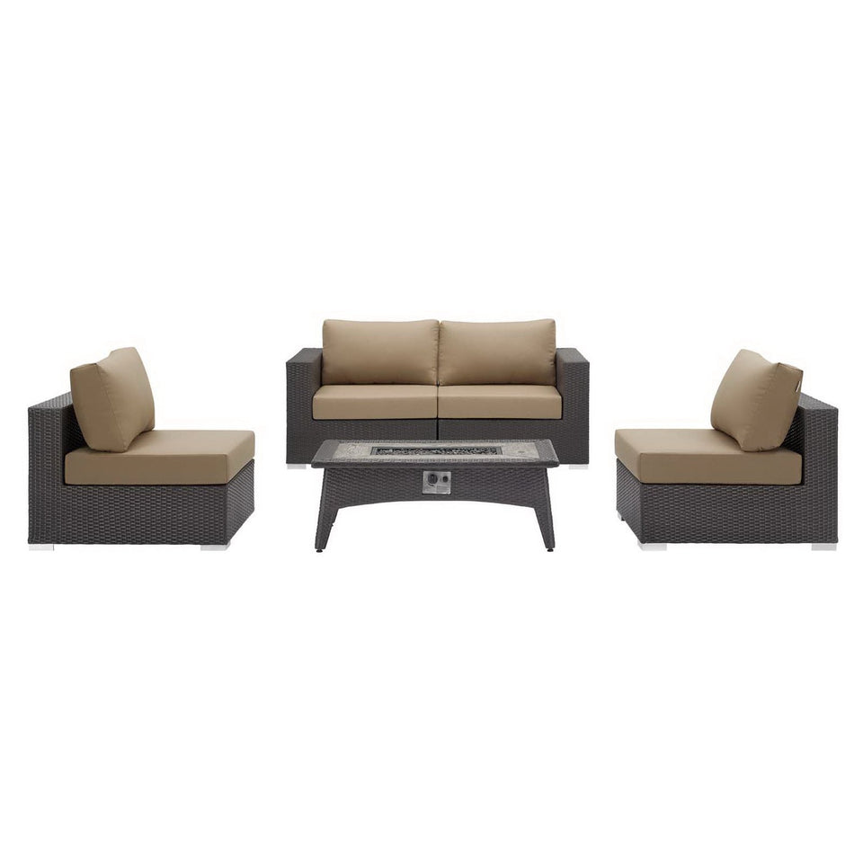 Convene 5 Piece Set Outdoor with Fire Pit by Modway