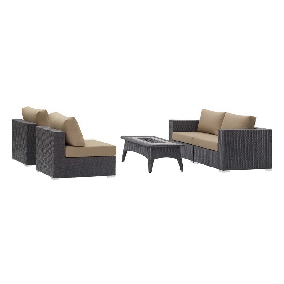 Convene 5 Piece Set Outdoor with Fire Pit by Modway