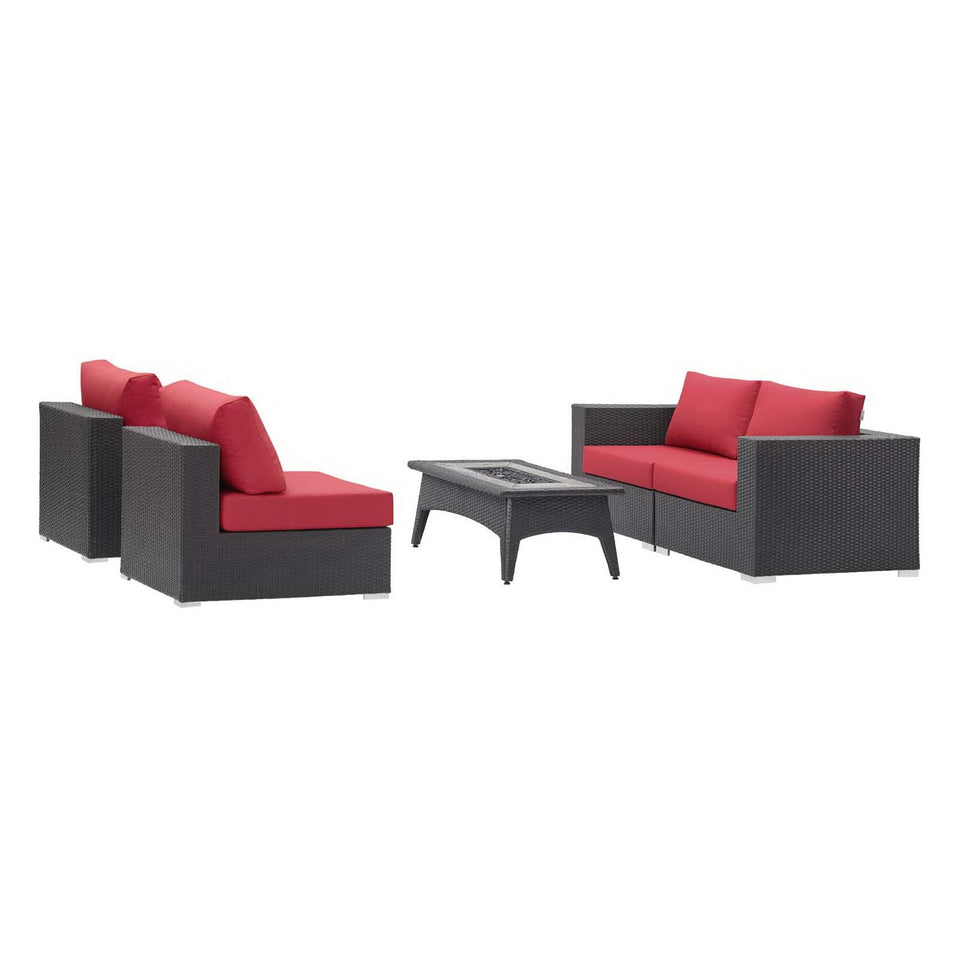 Convene 5 Piece Set Outdoor with Fire Pit by Modway