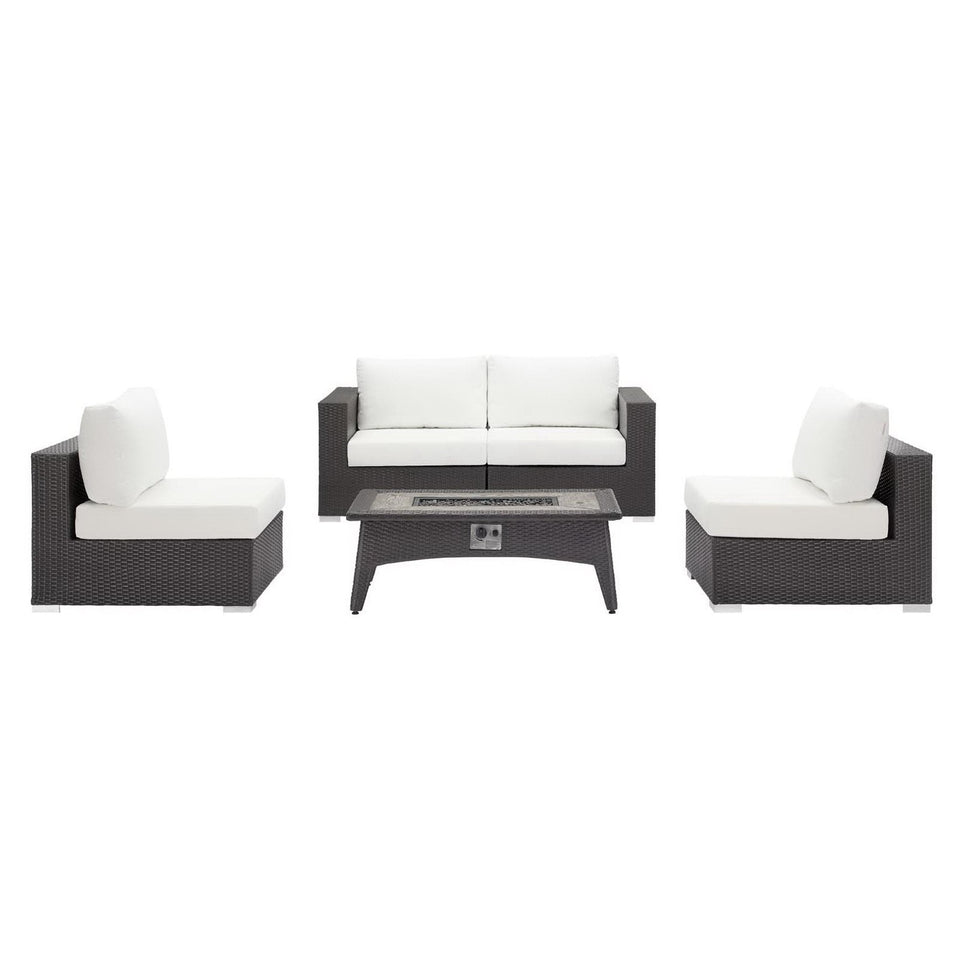 Convene 5 Piece Set Outdoor with Fire Pit by Modway