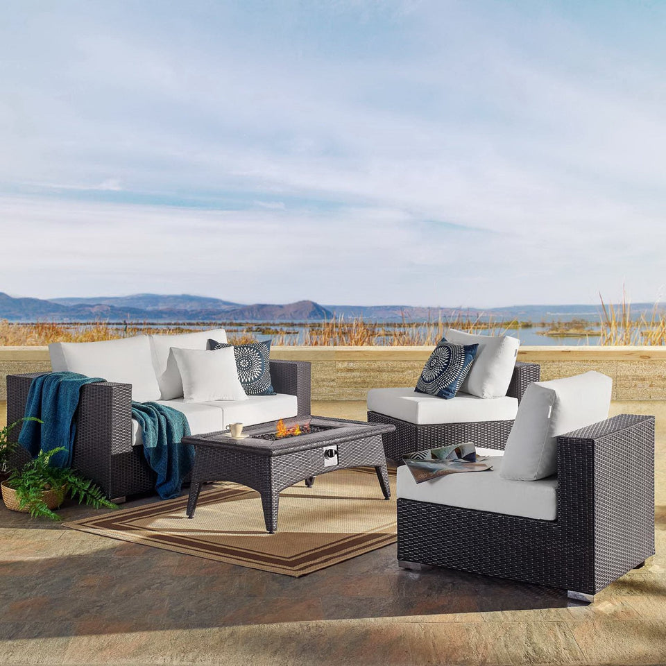 Convene 5 Piece Set Outdoor with Fire Pit by Modway